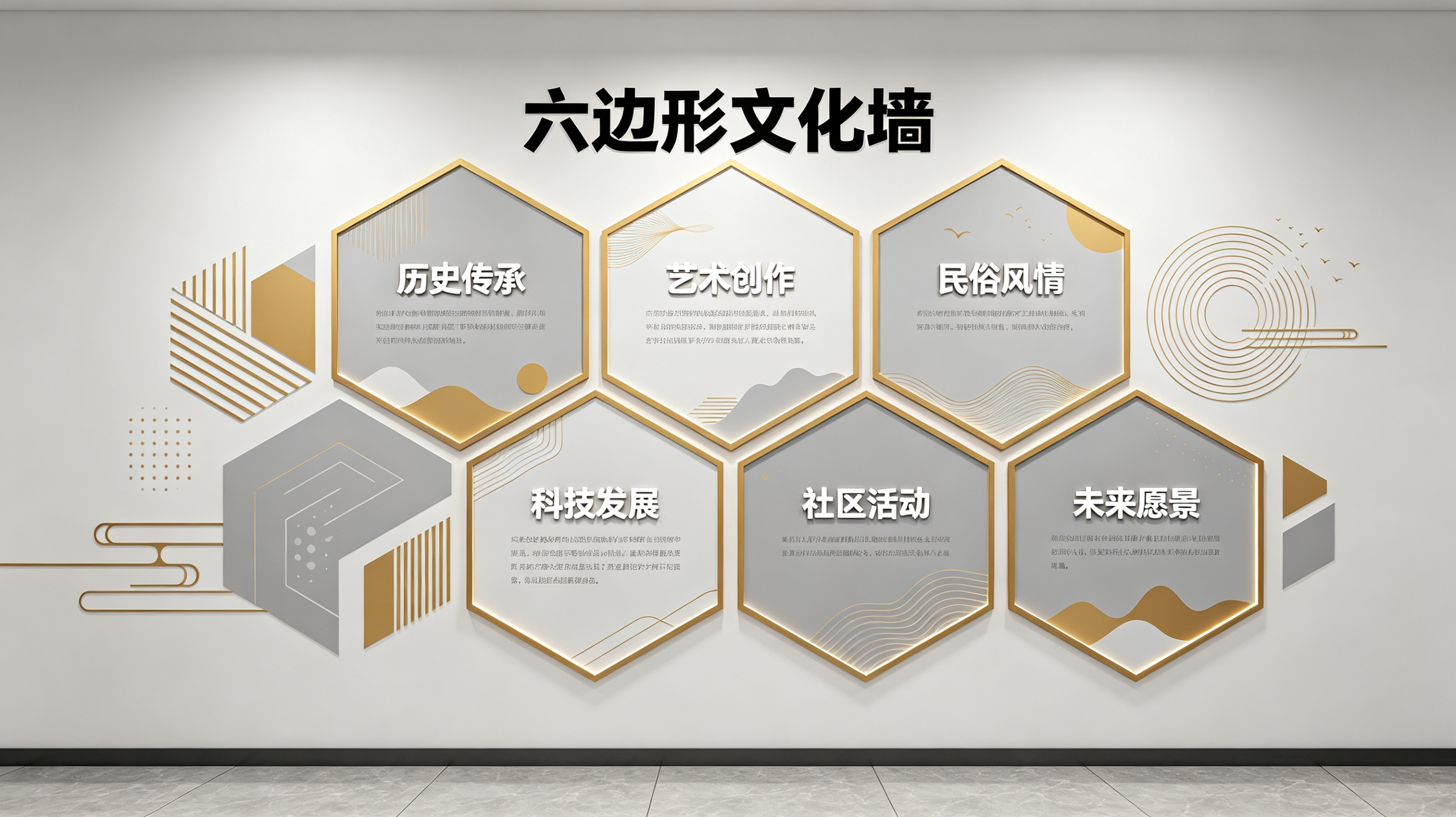 兰考企业文化墙 | 六边形信息美学